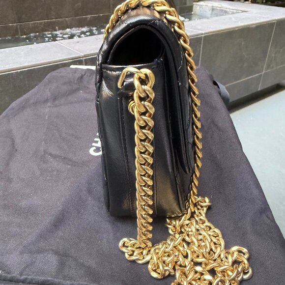 Rare Chanel 23P Mini Flap Black Calfskin Distressed Gold Cruise 2023 Microchip - Picture 10 of 16